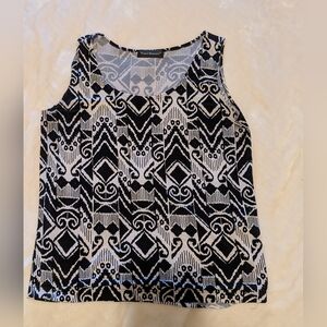 Elegant Black and White Geometric Tank Top